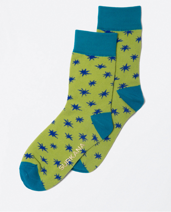 Calcetines cortos de jacquard Azul