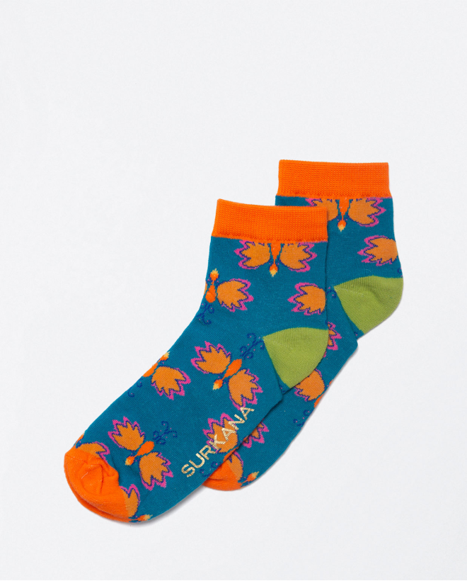 Calcetines de talón de jacquard Teja