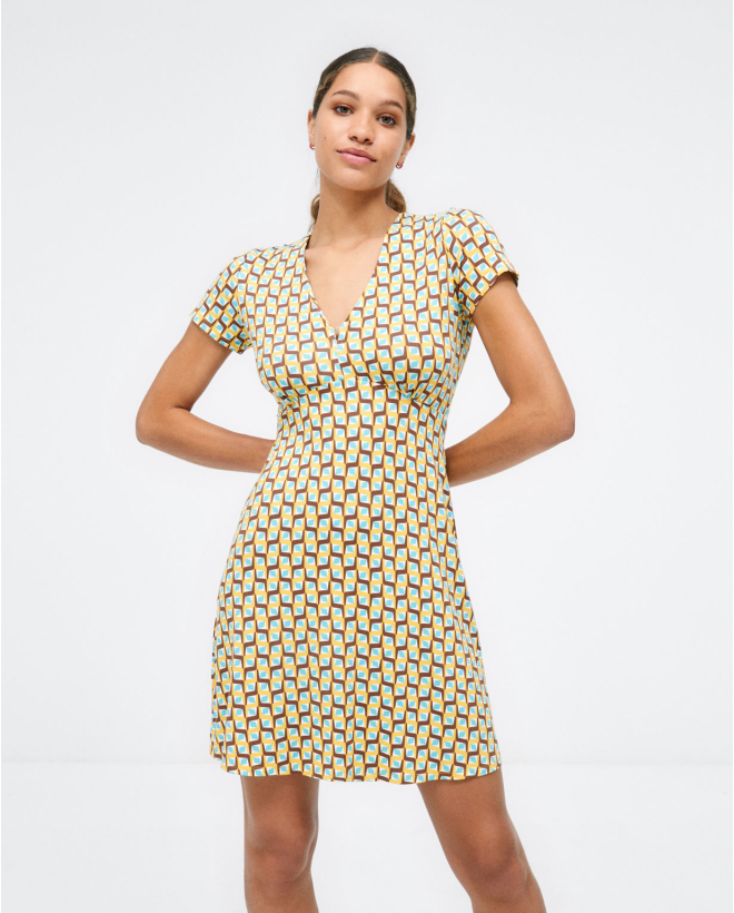 Vestido curto decote em...
