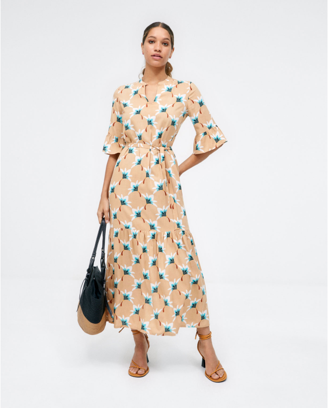 Midi dress with ruffle...