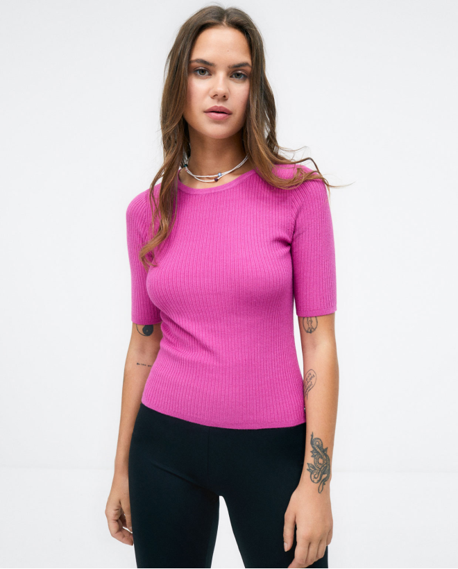 French sleeve ribbed...