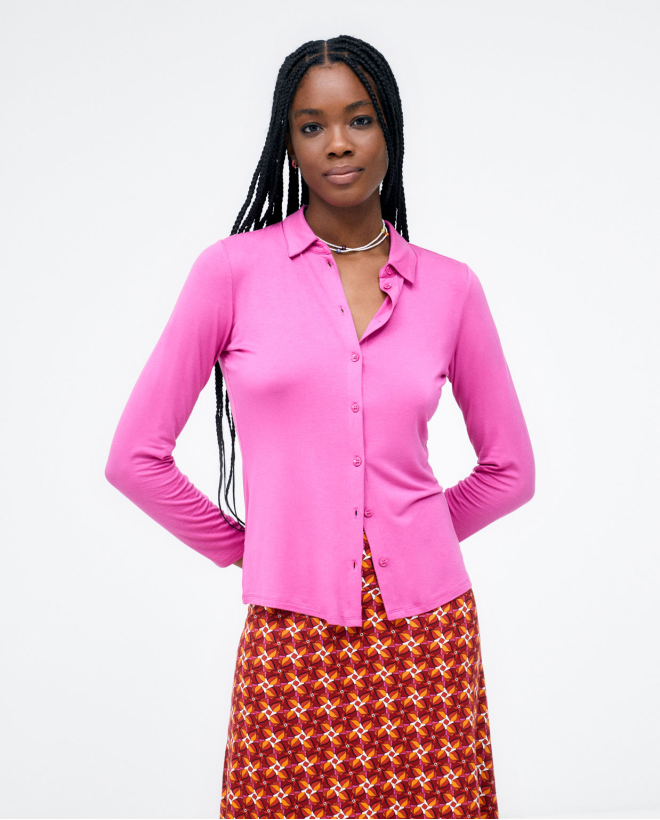 Camisa de manga larga Fucsia
