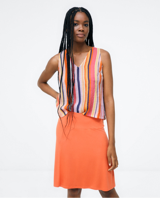 V-neck tank top. Stripes...