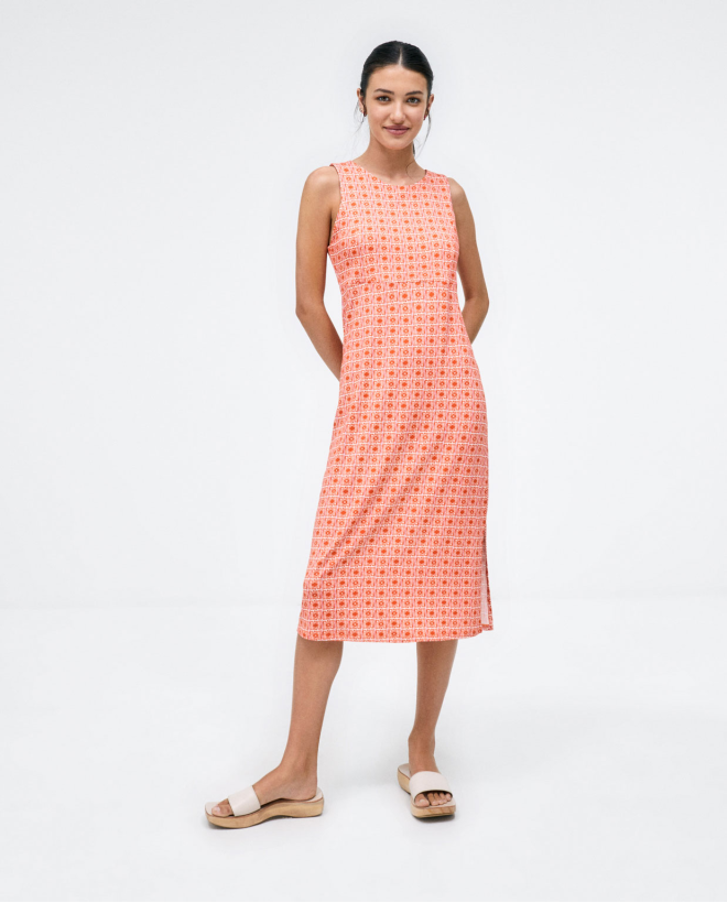 Vestido con cintas cruzadas en la espalda Naranja