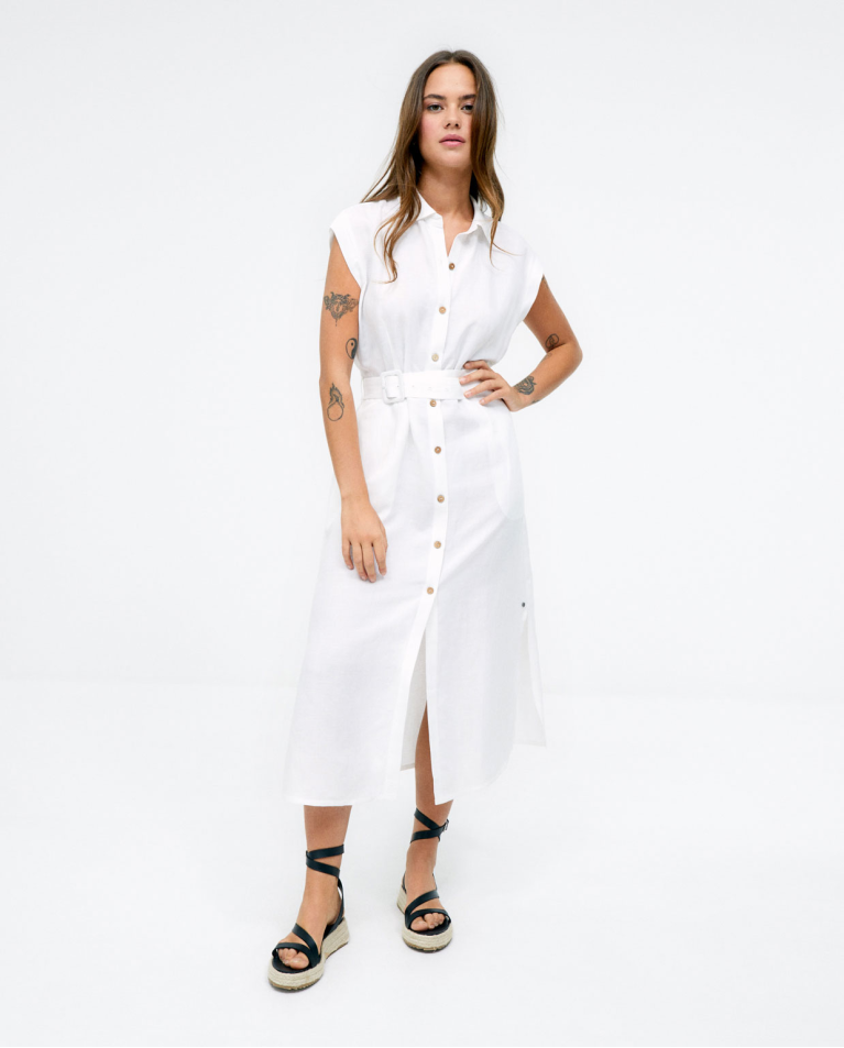 Vestido camiseiro Branco